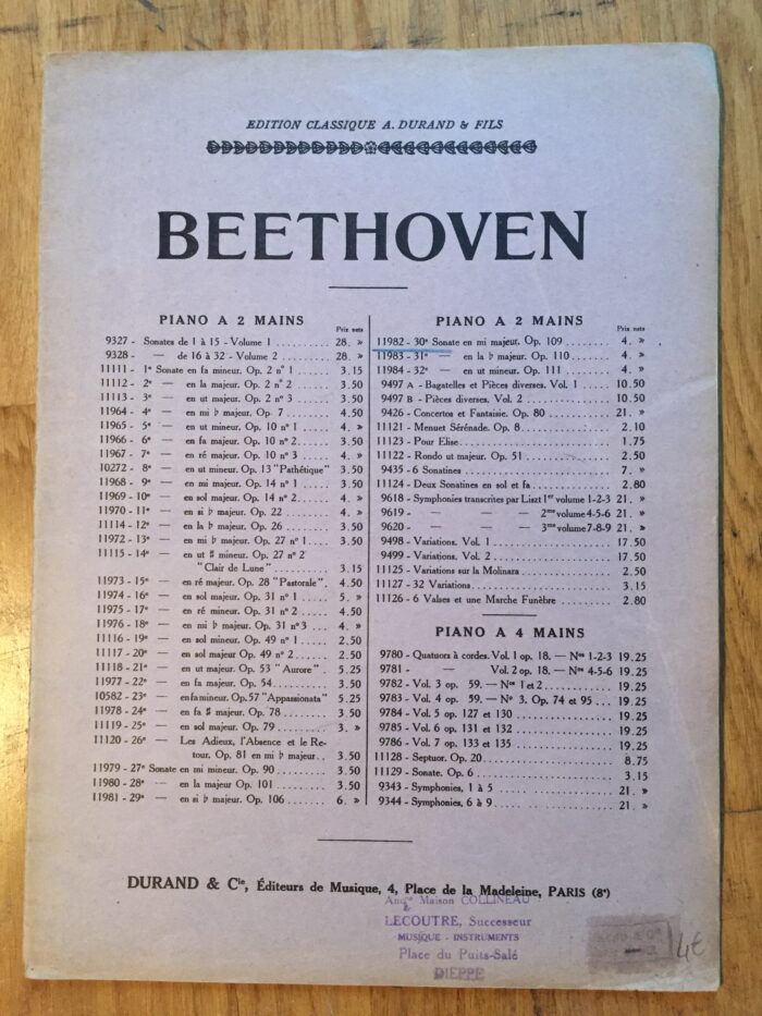 Beethoven - sonate n°30 Op. 109