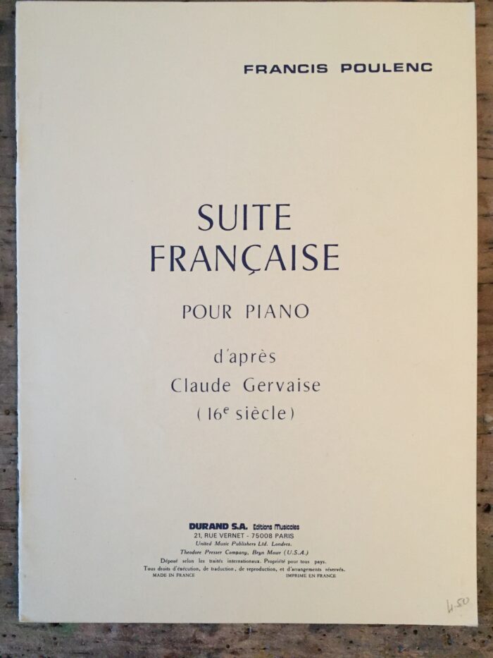 Francis Poulenc – Suite française pour piano