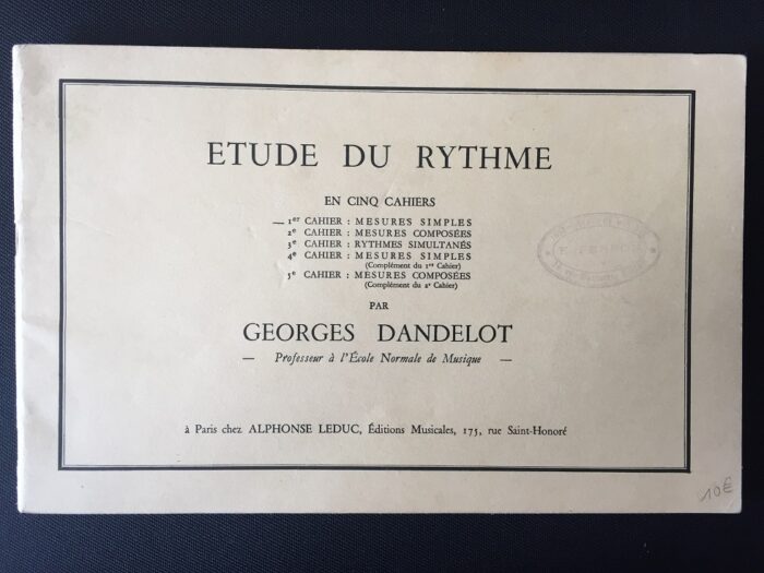 Étude du rythme 1er cahier par Georges dandelot