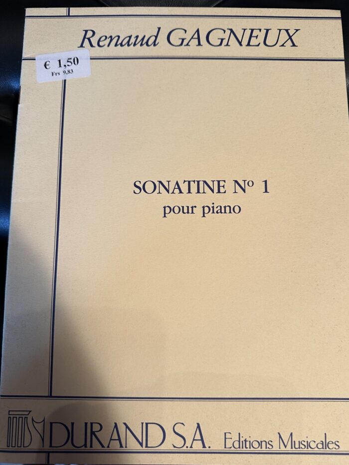 Renaud Gagneux Sonatine n°1 pour piano
