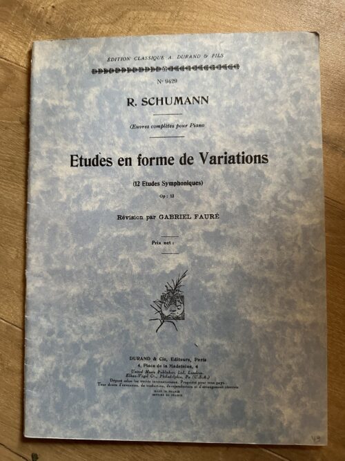 SCHUMANN – Etudes en forme de variations op. 13